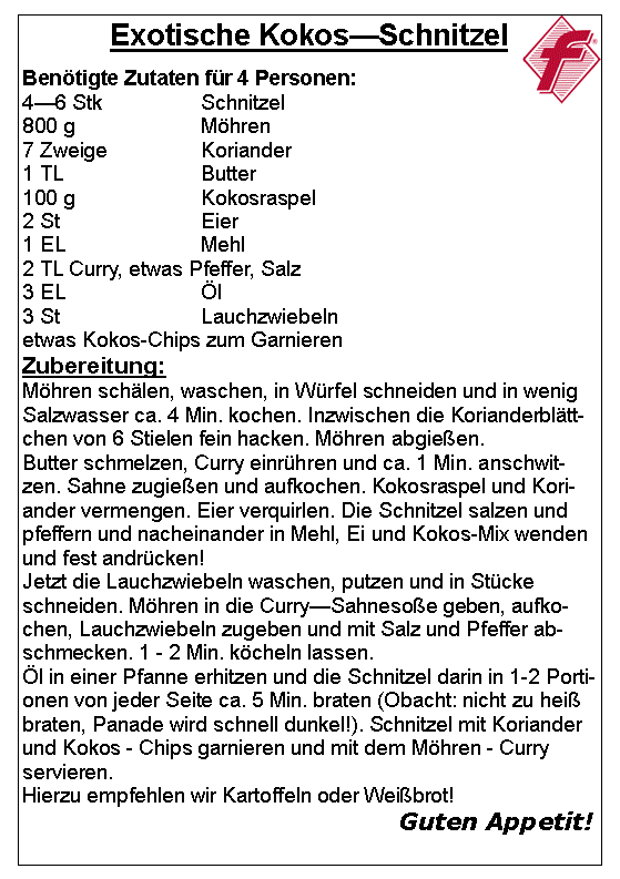 exotische kokos schnitzel